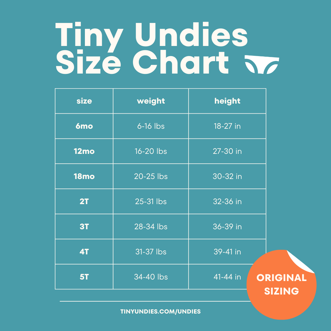 Tiny Undies Smaller Sizing - Small Cotton Underwear - 3-pack