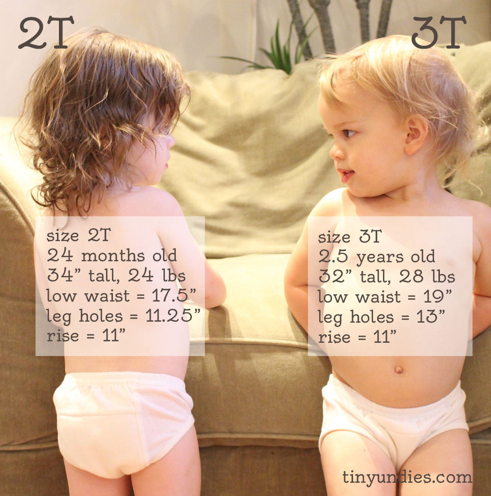 Tiny Trainers Smaller Sizing - small cotton training pants, 3-pack