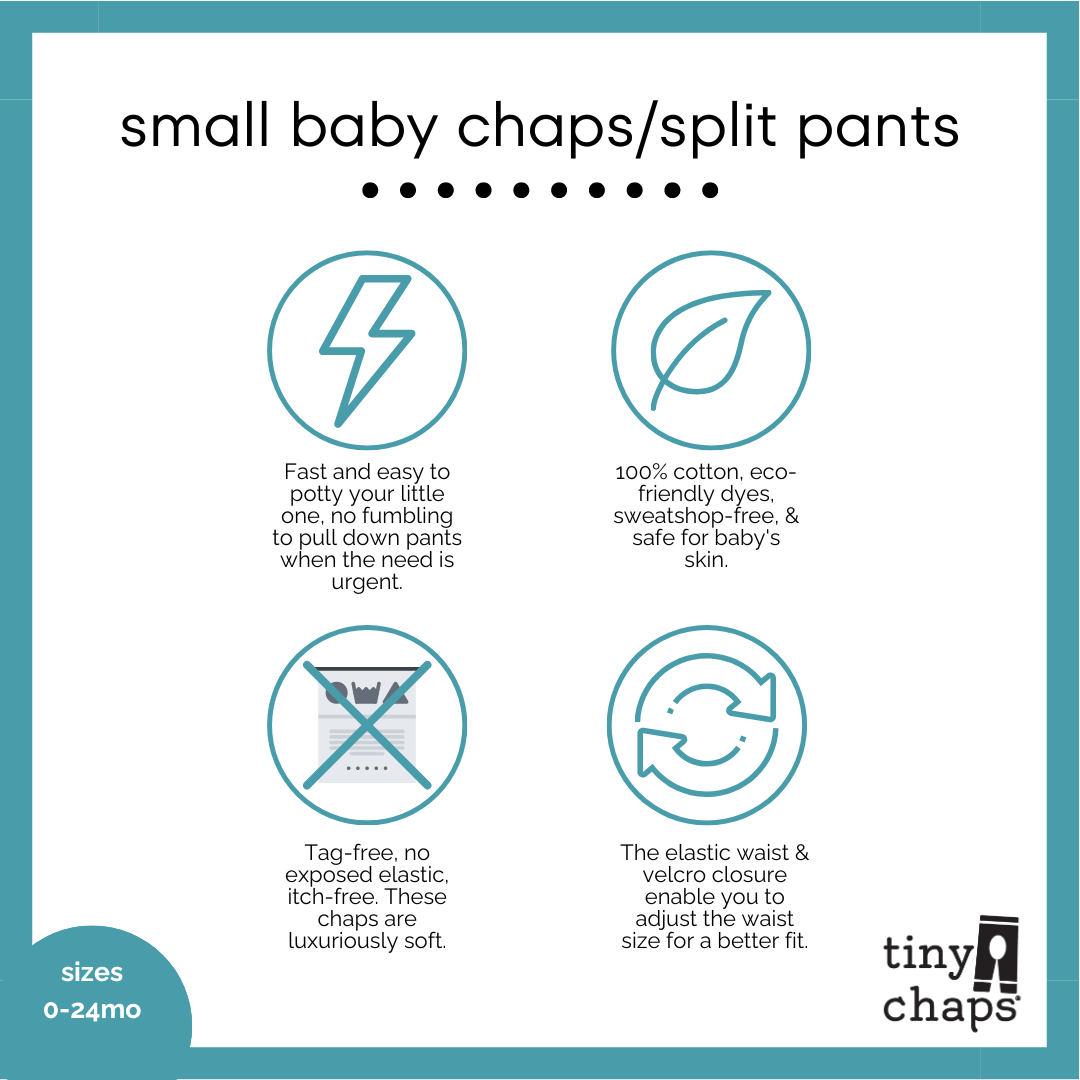 Tiny Chaps - baby chaps split pants for elimination communication