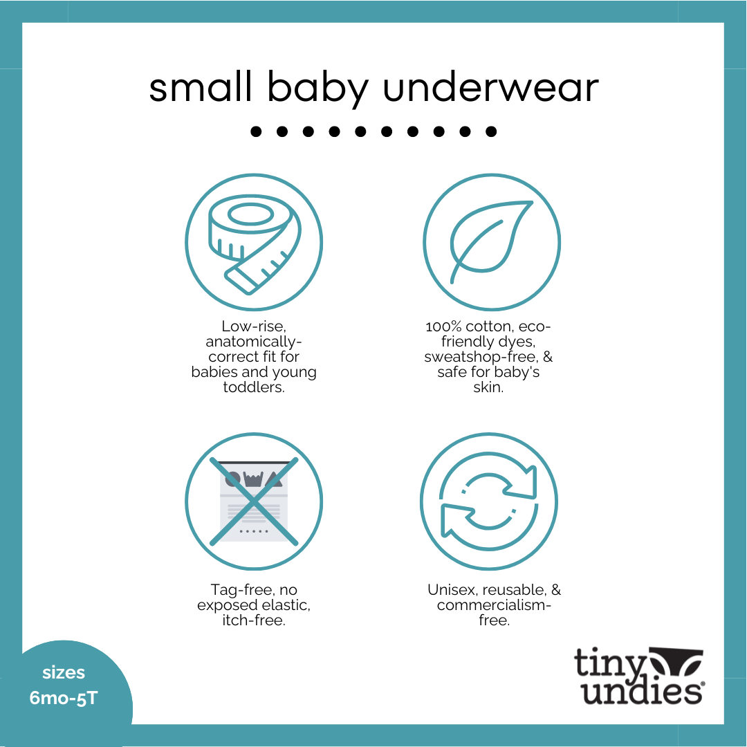 Tiny Undies ROOMIER small cotton underwear - 3-pack